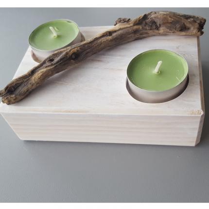 Bougeoir pour deux bougies chauffe plat